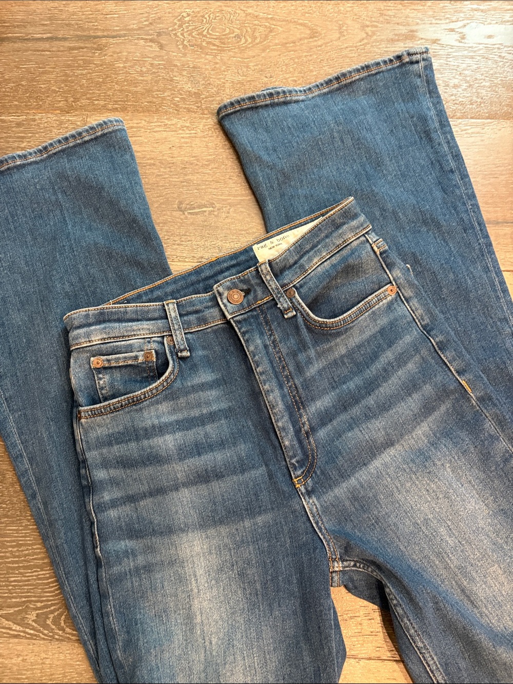 rag & bone Men's Blue Bootcut Jeans